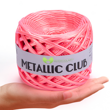 Carica l'immagine nella galleria, Filato per magliette METALLIC Neon Pink 8mm x 55m
