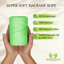 Load image into Gallery viewer, Light Green Single Twisted Macramé 3mm 200m
