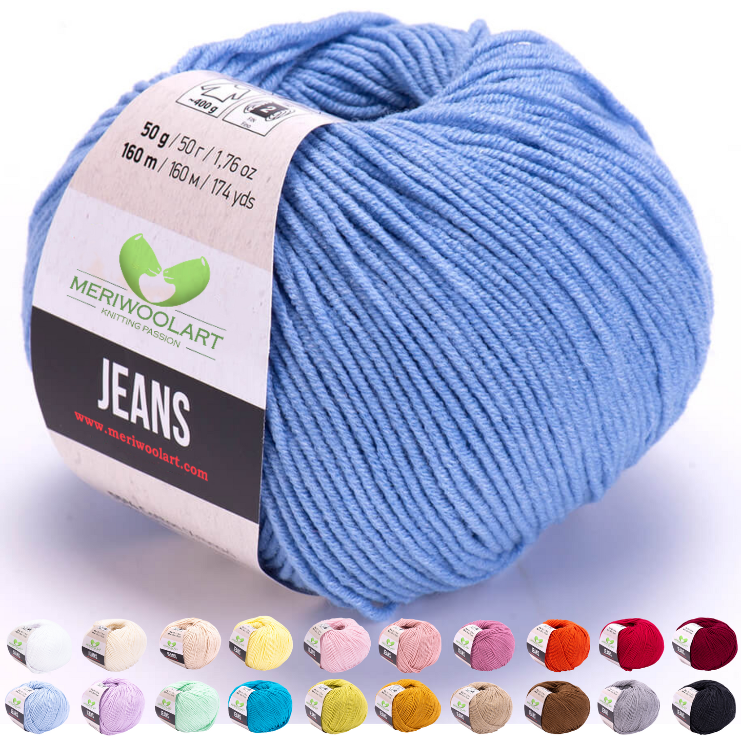 JEANS Light Blue Cotton YARN 50g 160m