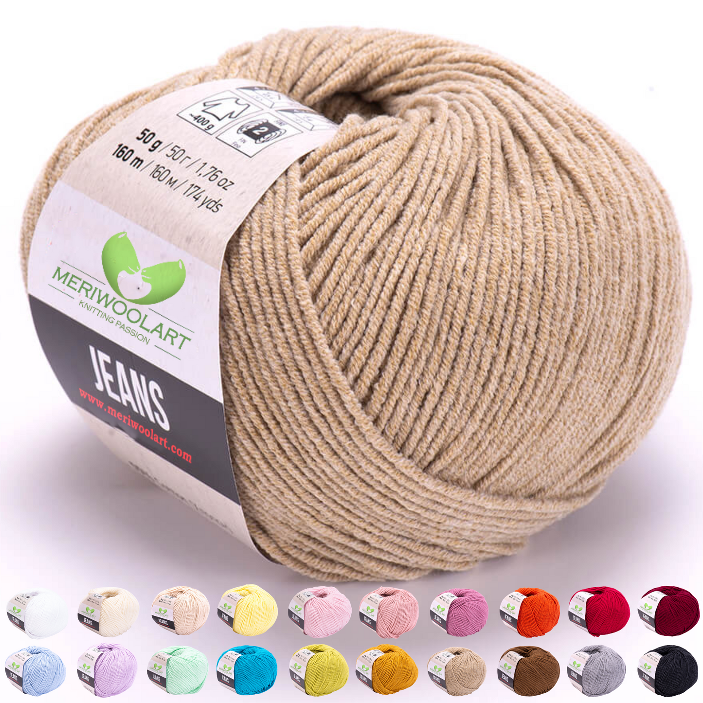 JEANS Dark Sand Cotton YARN 50g 160m