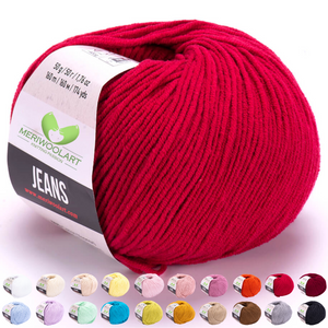 JEANS Fil de coton rouge 50g 160m