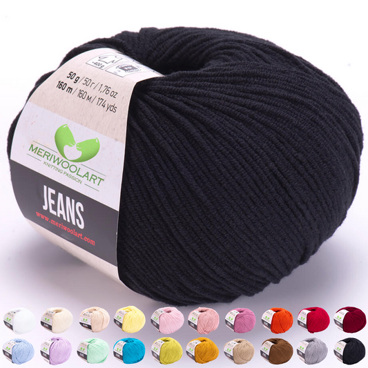 JEANS Black Cotton YARN 50g 160m