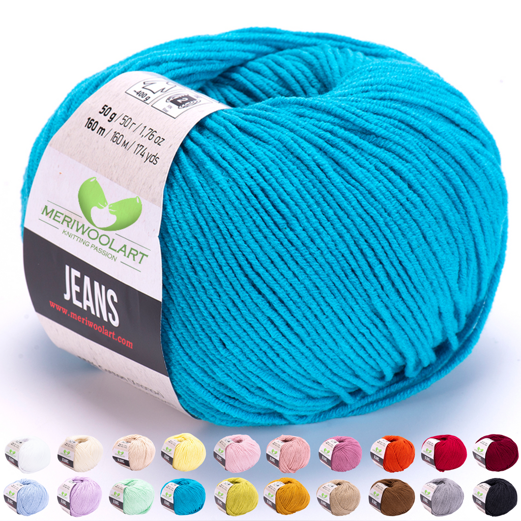 JEANS Turquoise foncé Fil de coton 50g 160m