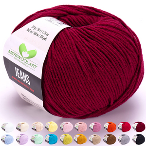 JEANS Burgundy Cotton YARN 50g 160m