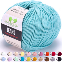 Carica l'immagine nel visualizzatore della galleria, JEANS Coral Blue Cotton YARN 50g 160m
