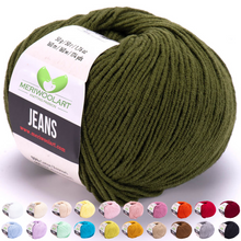 Load image into Gallery viewer, JEANS Dark Green Cotton YARN 50g 160m
