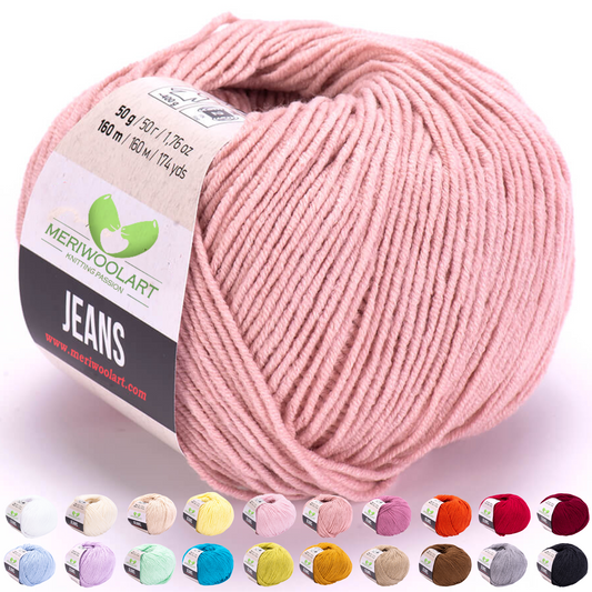 JEANS Powder Pink Cotton YARN 50g 160m