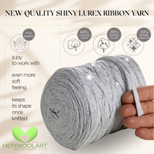 Load image into Gallery viewer, Ash Cotton Ribbon Lurex 10mm 125m
