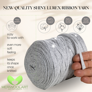 Ash Cotton Ribbon Lurex 10mm 125m