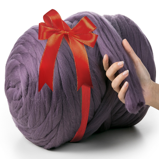 POWDER VIOLET SUPER CHUNKY MERINO WOOL 4-5 CM, 25 MICRONS