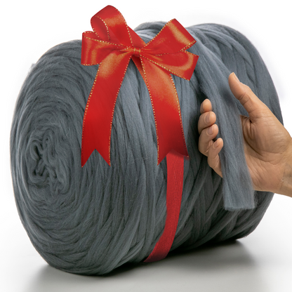 DARK GREY CHUNKY MERINO WOOL 2 CM, 23 MICRON