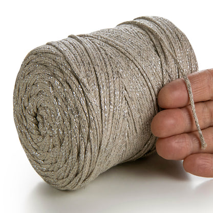 Cotone macramè Dark Sand Lurex 2mm 225m