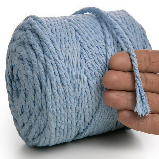 BABY BLUE MACRAMÉ ROPE 6 MM, 100 M