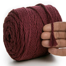 Load image into Gallery viewer, BURGUNDY MACRAMÉ ROPE 6 MM, 100 M 
