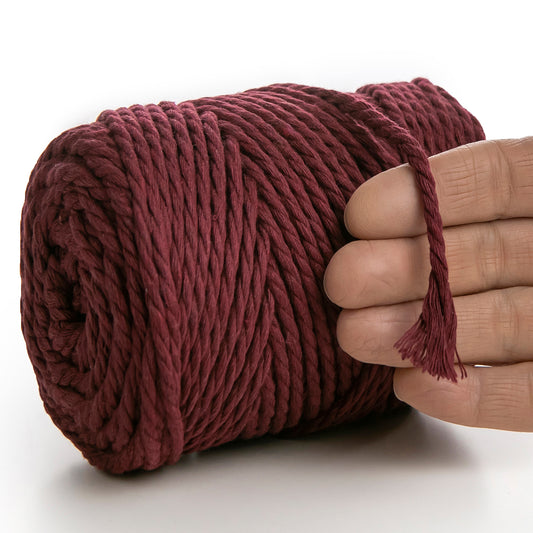 BURGUNDY MACRAME  ROPE 4 MM, 75 M