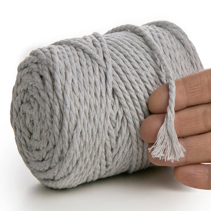 CORDE MACRAMÉ GRIS CLAIR 4 MM, 75 M