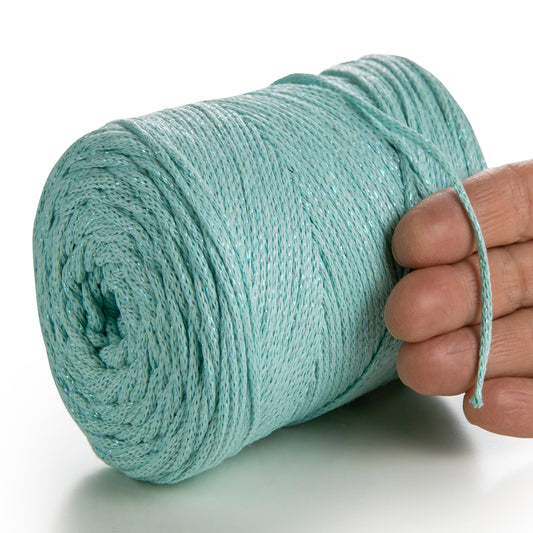 Aqua Macramé Cotton Lurex 2mm 225m