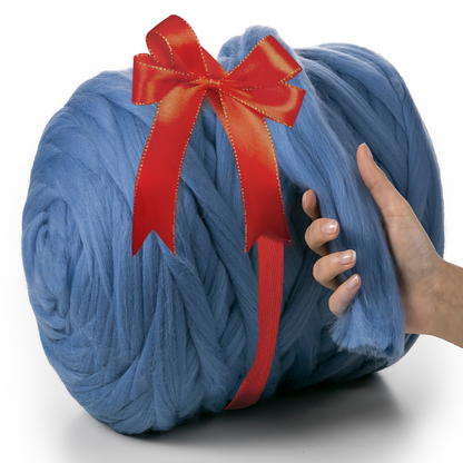 LIGHT BLUE SUPER CHUNKY MERINO WOOL 4-5 CM, 25 MICRONS