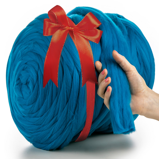 TURQUOISE SUPER CHUNKY MERINO WOOL 4-5 CM, 25 MICRONS