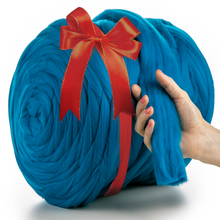 Charger l&#39;image dans la galerie, TURQUOISE SUPER CHUNKY MERINO WOOL 4-5 CM, 25 MICRONS
