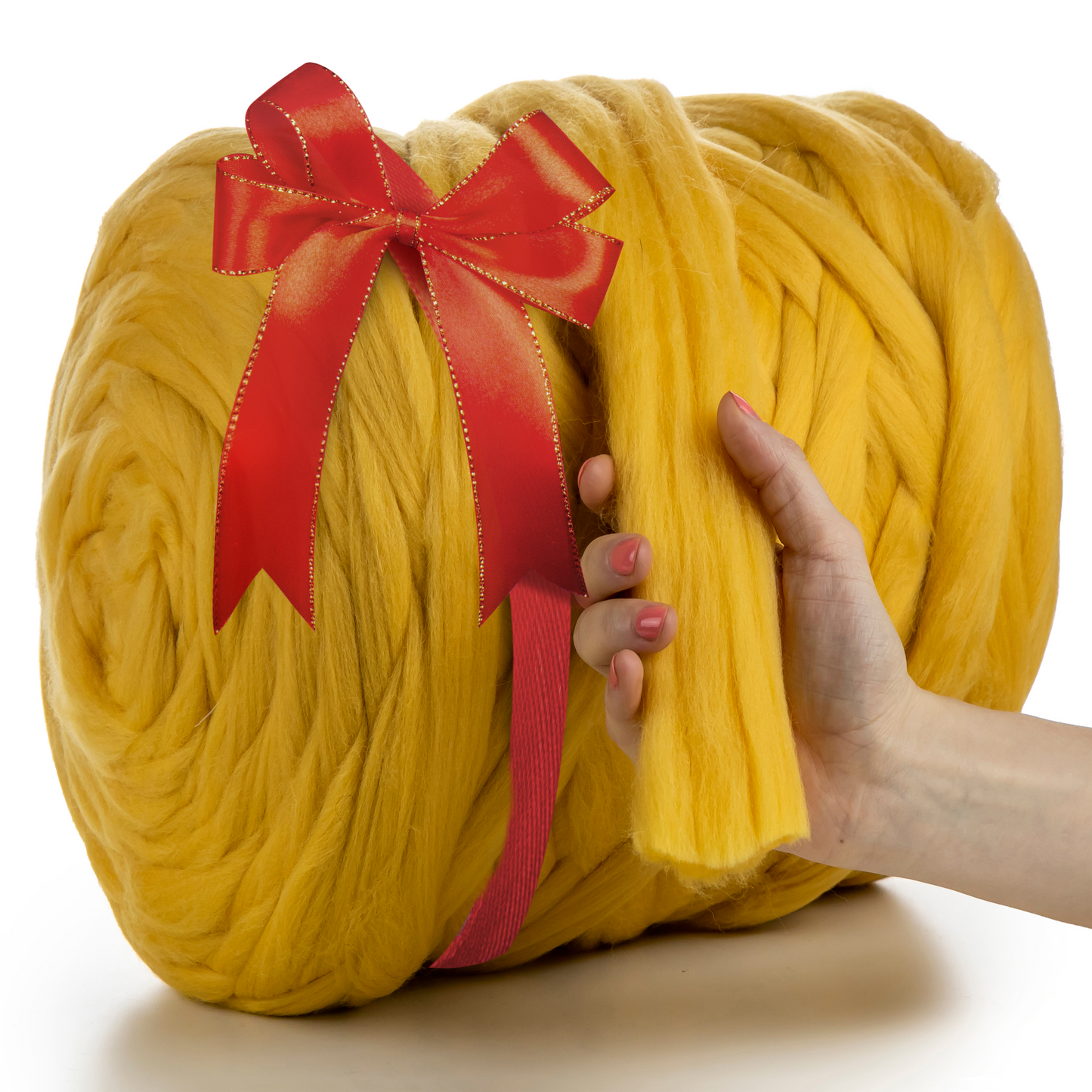 YELLOW SUPER CHUNKY MERINO WOOL 4-5 CM, 25 MICRONS