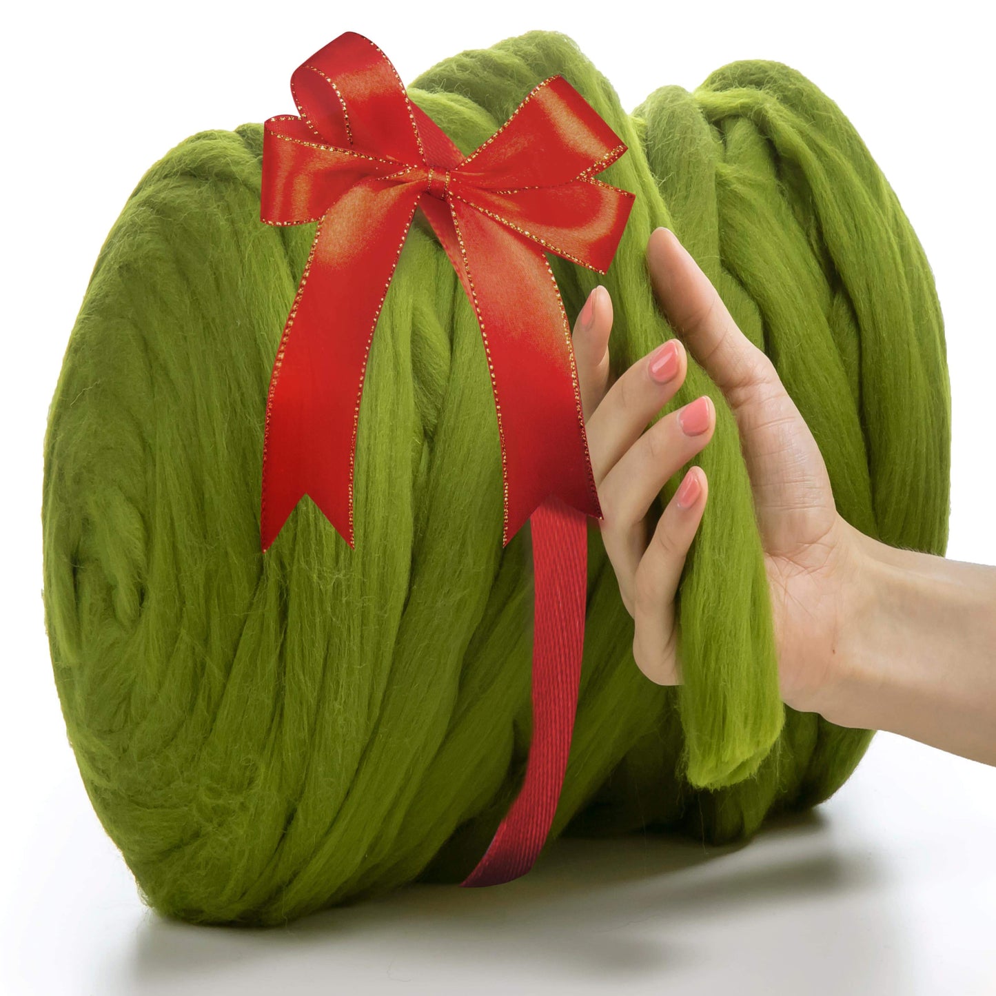 LIME SUPER CHUNKY MERINO WOOL 4-5 CM, 25 MICRONS