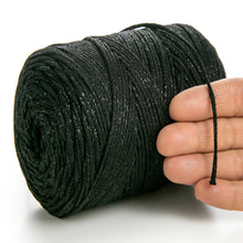 Load image into Gallery viewer, Black Macramé Cotton Lurex 2mm 225m
