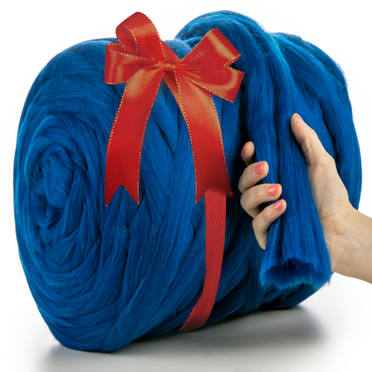 TURQUOISE MELANGE SUPER CHUNKY MERINO WOOL 4-5 CM, 25 MICRONS