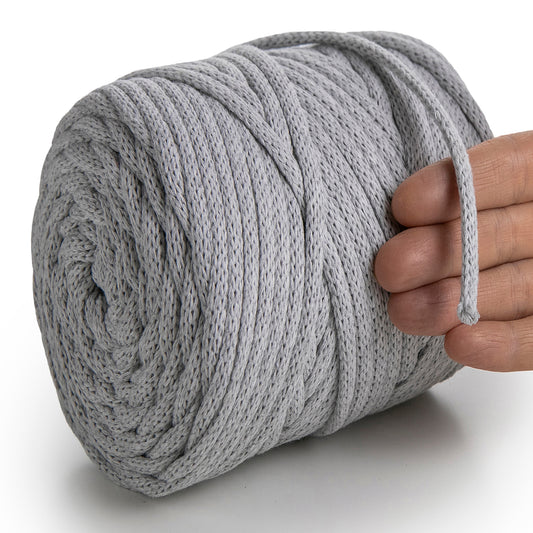 Cordon macramé gris clair 6 mm 85 m 