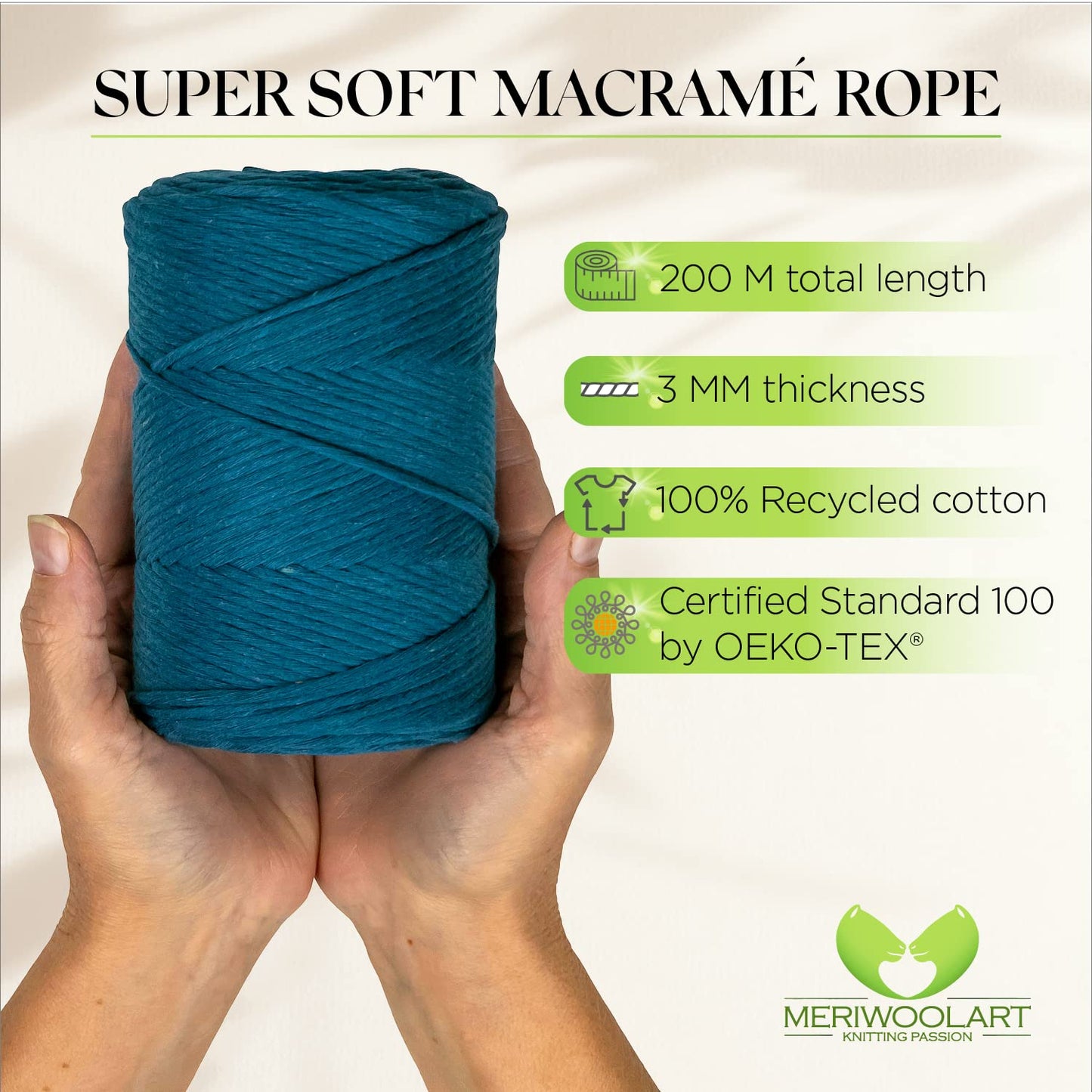 Mer Macramé simple torsadé 3mm 200m