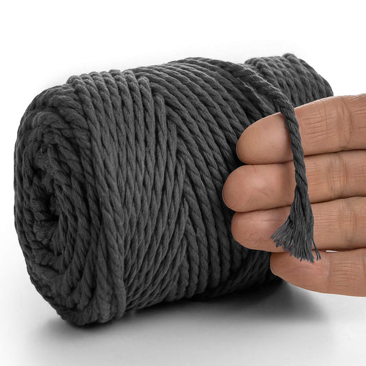 GRAPHITE MACRAMÉ ROPE 4 MM, 75 M