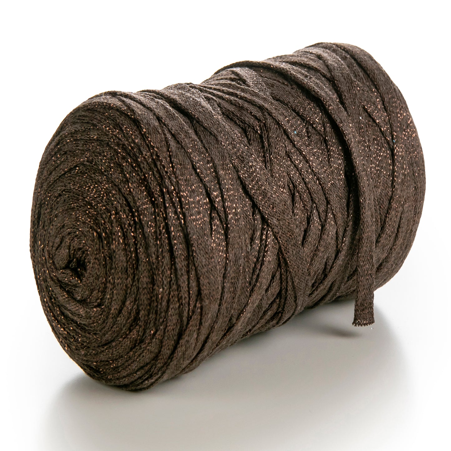 Brown Cotton Ribbon Lurex 10mm 125m