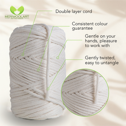 Natural Macramé Cord 4mm 85m