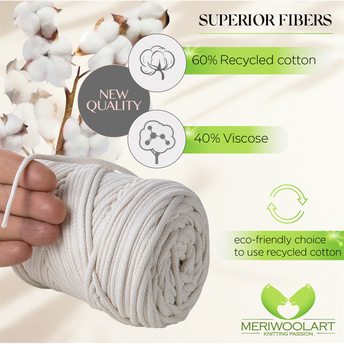 Natural Macramé Cord 4mm 85m