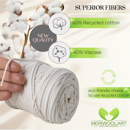 Natural Macramé Cord 4mm 85m