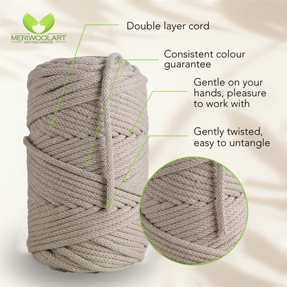 Sand Macramé Cord 4mm 85m