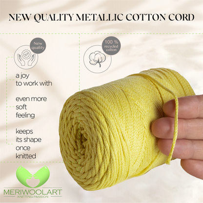 Yellow Macramé Cotton 2mm 250m