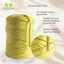 Load image into Gallery viewer, Yellow Macramé Cord 4mm 85m
