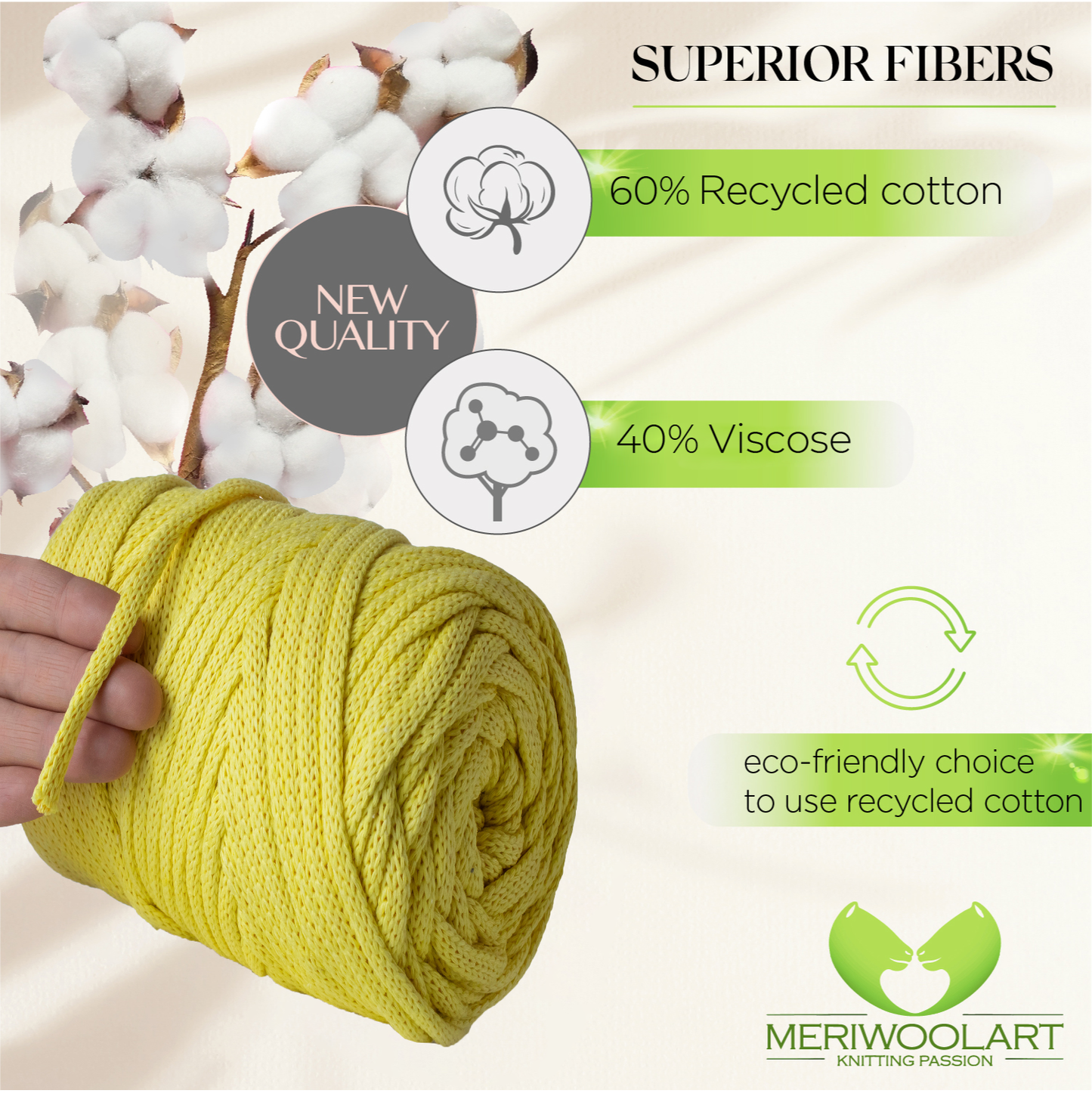 Yellow Macramé Cord 6mm 85m