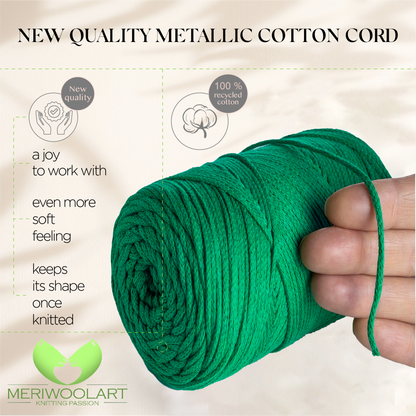 Green Macramé Cotton 2mm 250m