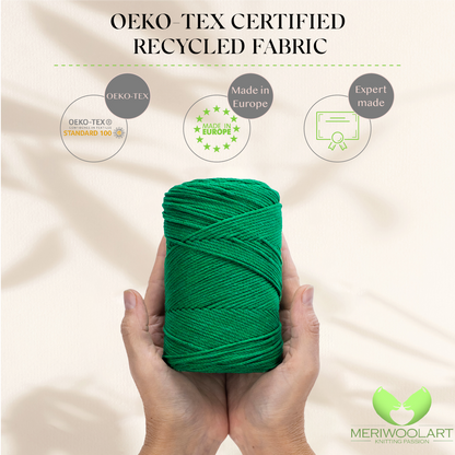 Green Macramé Cotton 2mm 250m