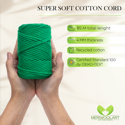 Cordon macramé vert 4mm 85m