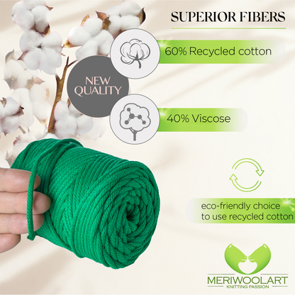 Cordon macramé vert 4mm 85m