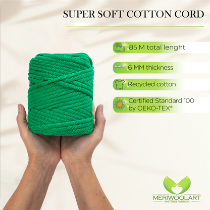 Cordon macramé vert 6mm 85m