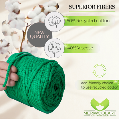 Cordon macramé vert 6mm 85m