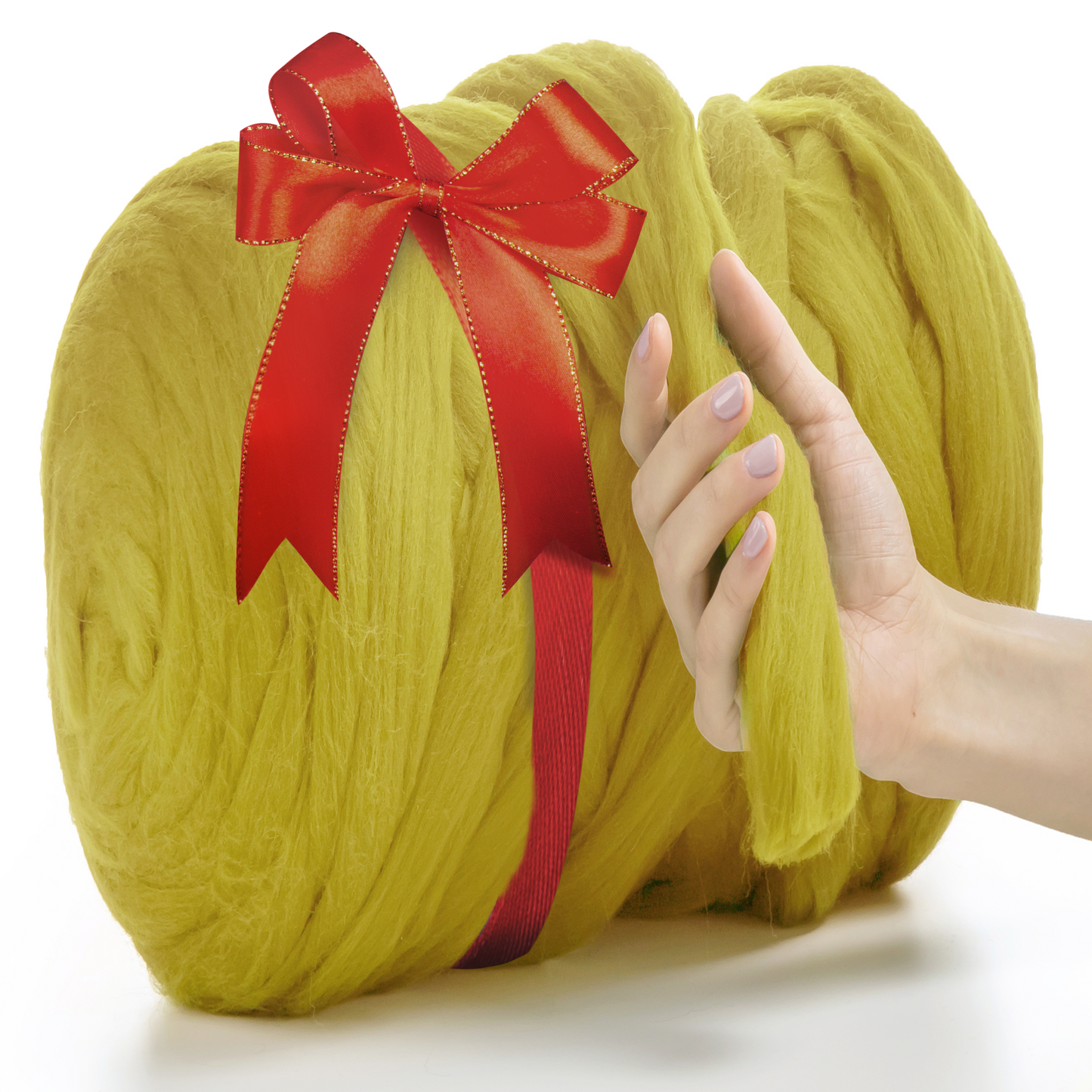 LIGHT OLIVE SUPER CHUNKY MERINO WOOL 4-5 CM, 25 MICRONS