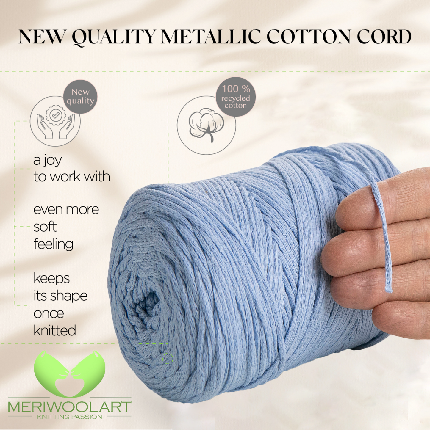 Babyblue Macramé Cotton 2mm 250m