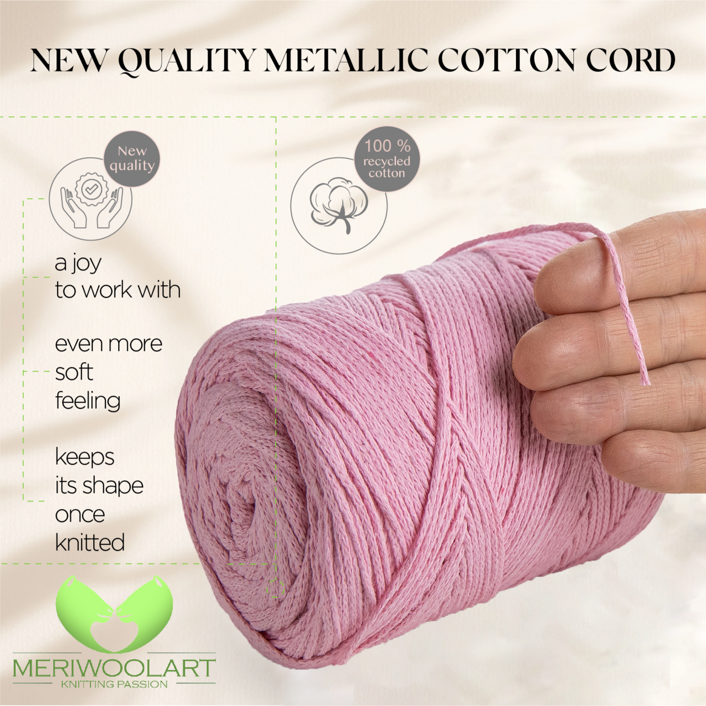 Pink Macramé Cotton 2mm 250m