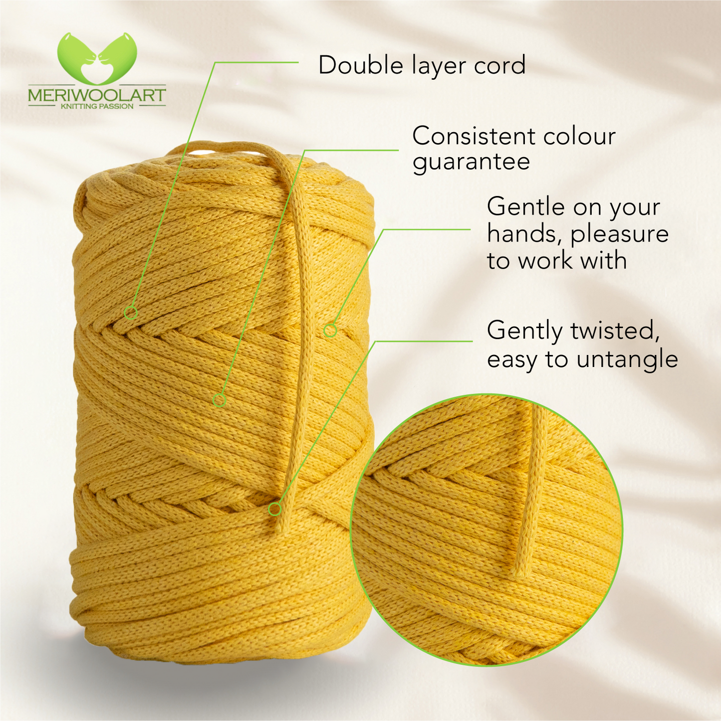 Tabacco Macramé Cord 4mm 85m