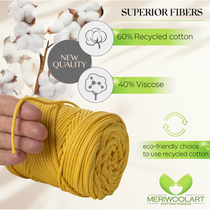 Tabacco Macramé Cord 4mm 85m